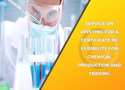 Provide consultation on applying for a certificate of eligibility for chemical production and trading
